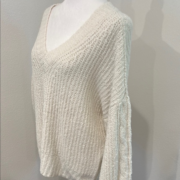 SO Women's Cream V-Neck Sweater - Picture 9 of 12